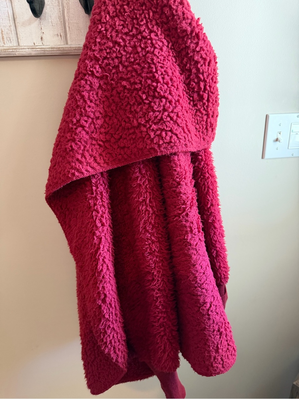 Nordic Beach Plush Sherpa Jacket in Rich Berry